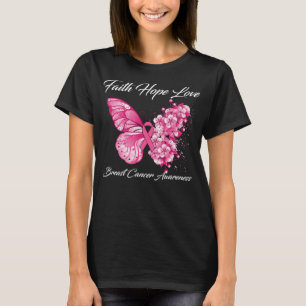T-shirt Foi papillon Espoir Amour Cancer du sein Sensibili
