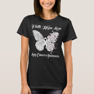 T-shirt Foi papillon Espoir Amour Cancer pulmonaire Sensib