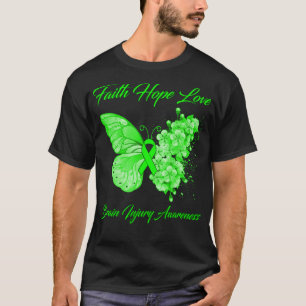 T-shirt Foi papillon Espoir Amour Cerveau Injury Sensibili