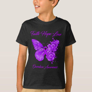 T-shirt Foi papillon Espoir Amour Surdose Sensibilisation
