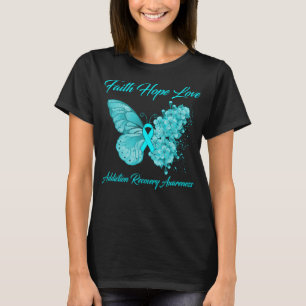 T-shirt Foi papillon Hope Love Addiction Récupération