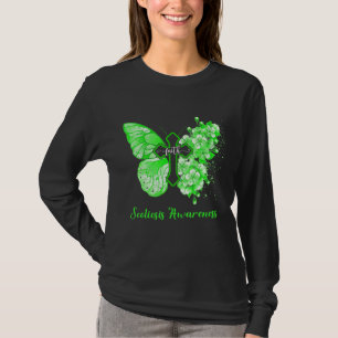 T-shirt Foi papillon vert pour femmes Sensibilisation à la