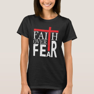 T-shirt Foi sur la peur Américaine Drapeau US Croix chréti