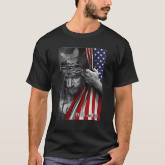 T-shirt Foi sur la peur Dieu Jésus Drapeau chrétien