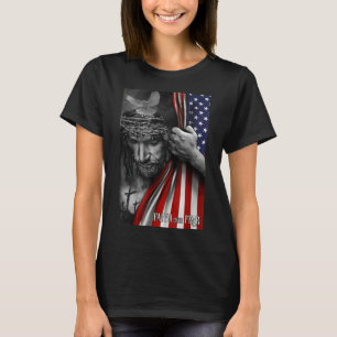 T-shirt Foi sur la peur, Jésus Patriote du Drapeau América