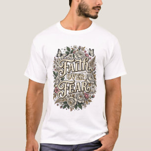 T-shirt Foi sur la peur papillon floral vintage