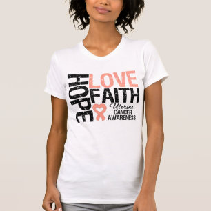 T-shirt Foi utérine d'amour d'espoir de Cancer