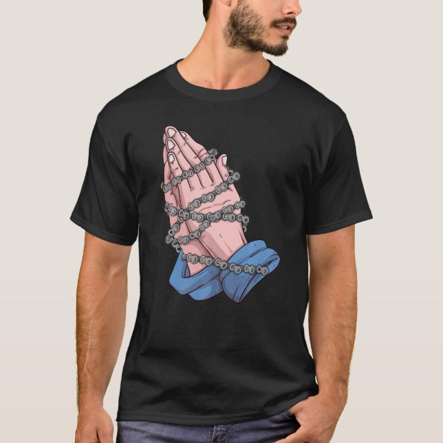 T-shirt Foi Vélo Prête Mains Avec Chaîne Vélo (Devant)