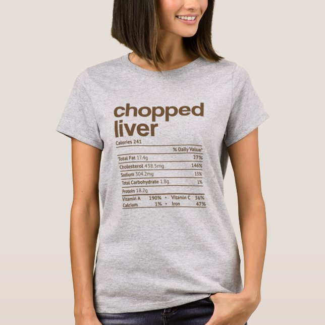 T-shirt Foie haché Nutrition Fact Drôle Thanksgiving (Devant)