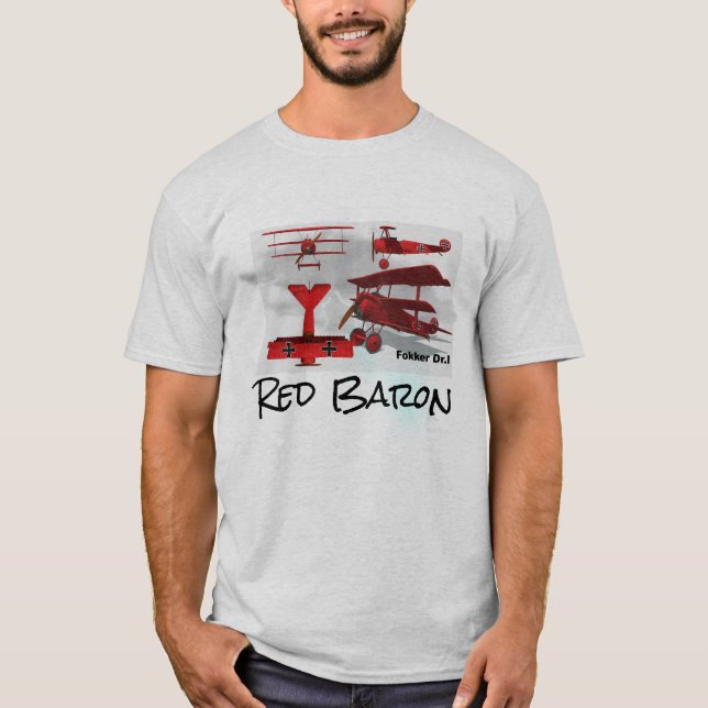 T-shirt Fokker de baron rouge triplan (Devant)