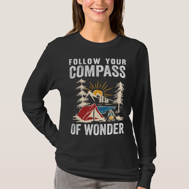 T-shirt Follow Your Compass Of Wonder Camping (Devant)