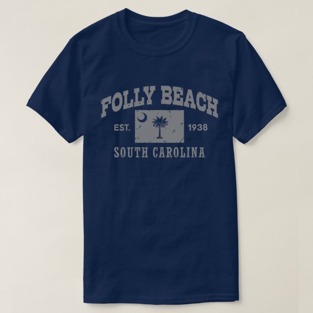 T-shirt Folly Beach Caroline du Sud (Design devant)