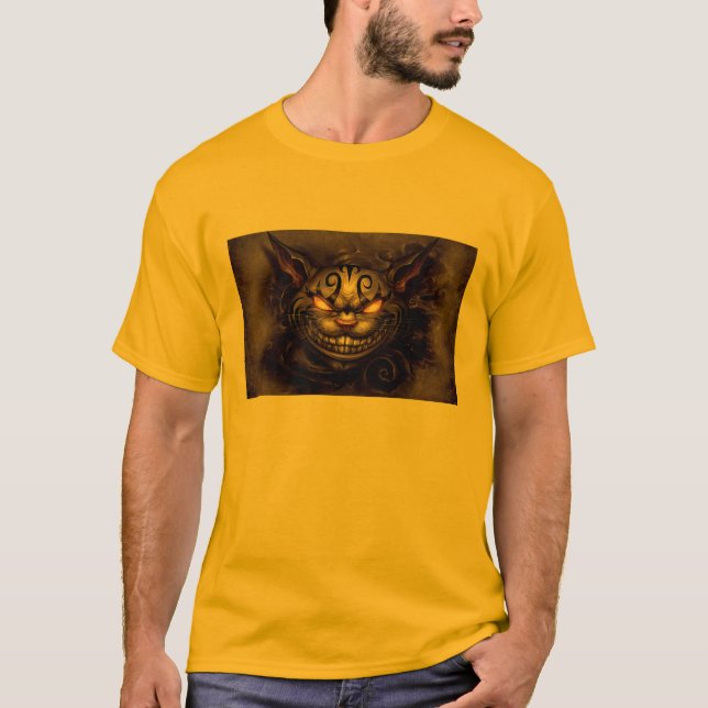 T-shirt foncé de chat de Cheshire (Devant)