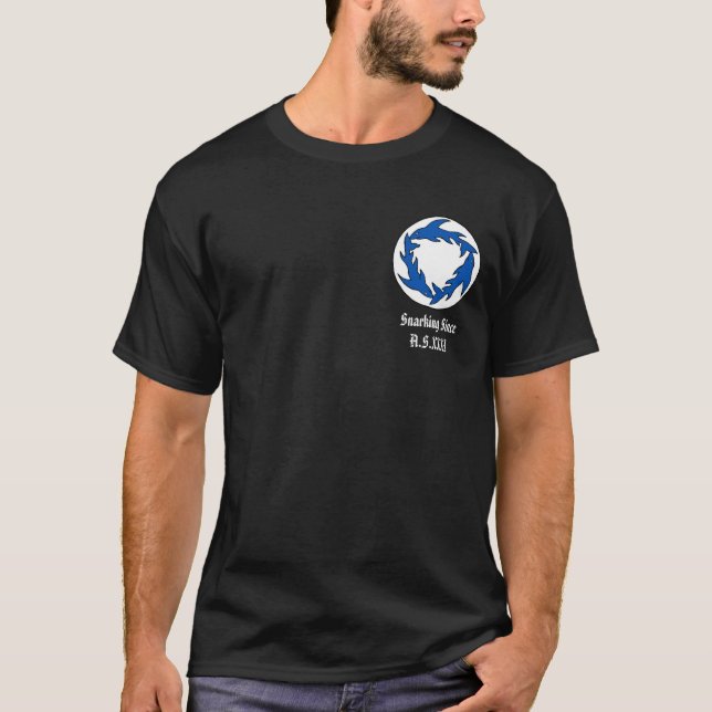 T-shirt foncé de revers de Sharc (Devant)