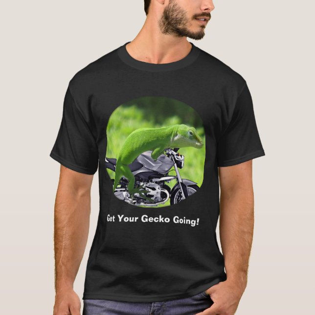 T-Shirt foncé du cavalier Hawaiien Vert Gecko (Devant)