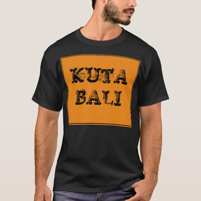 T-shirt foncé orange de Kuta Bali (Devant)