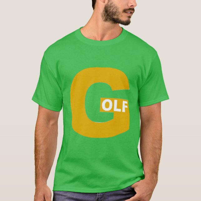 T-shirt  foncé vert trèfle homme  DESIGN  GOLF (Devant)
