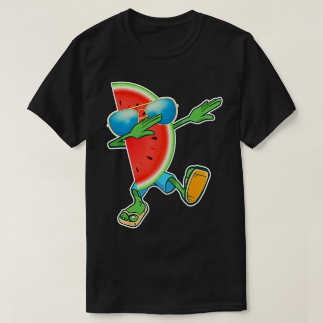 T-shirt Fond de pastèque Dabbing Melon Été Adulte Fruit (Design devant)