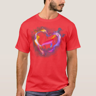 T-shirt Fond d'écran du coeur de l'amour Baleine