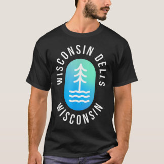 T-shirt Fond dégradé avec icône d'arbre pin minimal