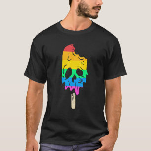 T-shirt Fondre Arc-en-ciel Crème Crème Crâne Halloween 