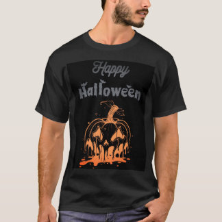 T-shirt Fondre visage Citrouille - Halloween Éffrayant Tee