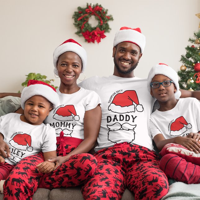 T-shirt Font Noire Père Chapeau Beauté Papa Famille Noël (Créateur téléchargé)