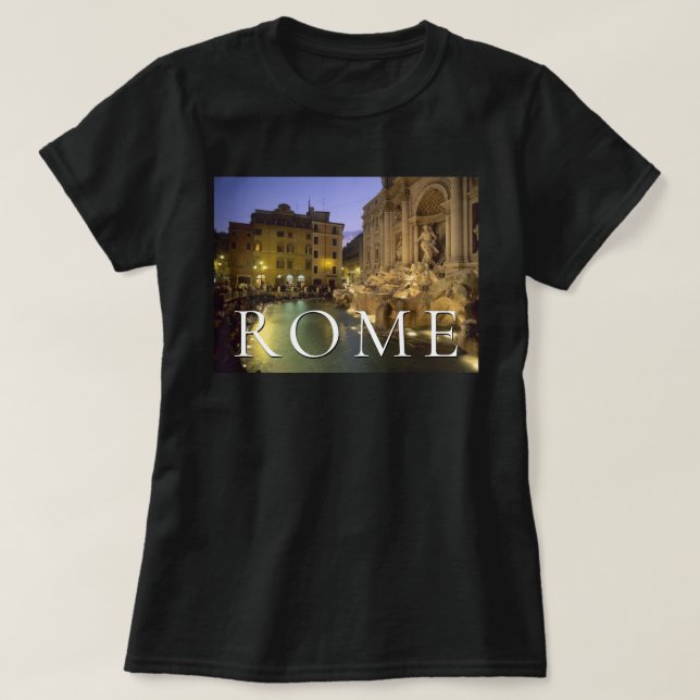 T-shirt Fontaine de Trevi la nuit | Rome, Latium, Italie (Design devant)