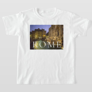 T-shirt Fontaine de Trevi la nuit Rome, Lazio, Italie