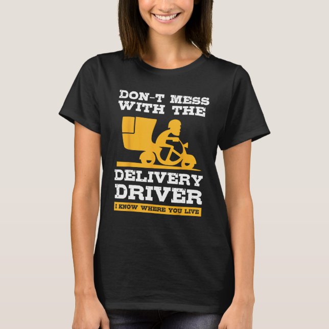 T-shirt food delivery driver costume for courier service w (Devant)