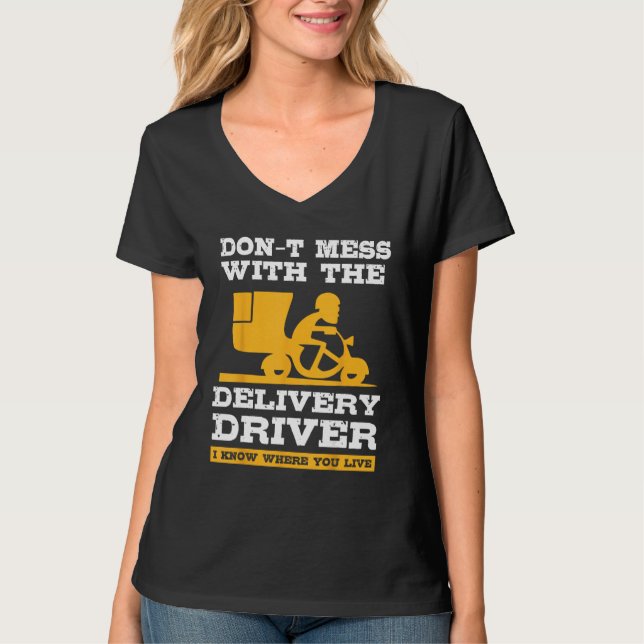T-shirt food delivery driver costume for courier service w (Devant)