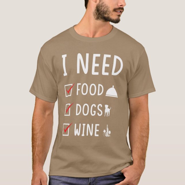 T-shirt Food Dogs Vin ami famille (Devant)