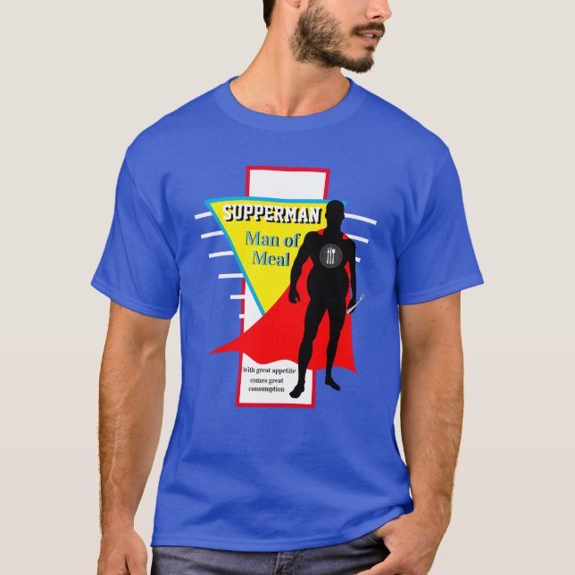 T-shirt Foodie Super Héros Novelty SUPPERMAN Cadeau de Noë (Devant)