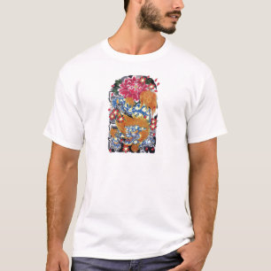 T-shirt Foot & Sakura Design japonais de tatouage