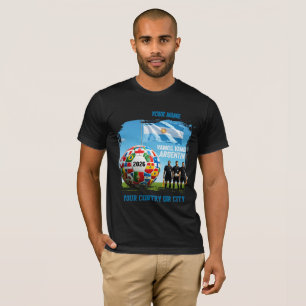 T-shirt Football 2026 Argentine Football Nom du pays perso