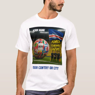 T-shirt Football 2026 Cabo Verde Nom personnalisé pays