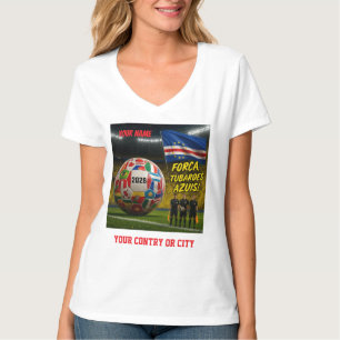 T-shirt Football 2026 Cabo Verde Nom personnalisé pays
