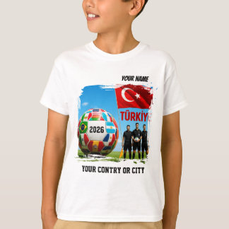 T-shirt Football 2026 TURQUIE Nom personnalisé &