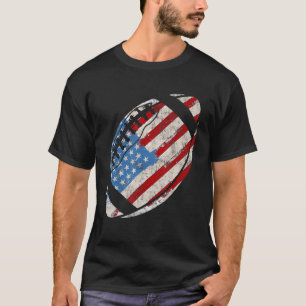 T-shirt Football américain 4 juillet Drapeau américain Pat