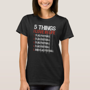 T-shirt Football Américain 5 Choses Que J'aime Dans La Vie