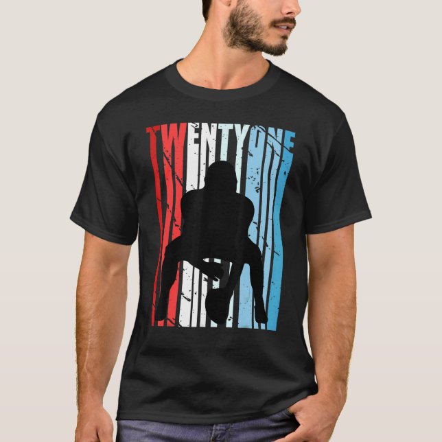 T-shirt Football américain masculin 21e anniversaire Quart (Devant)