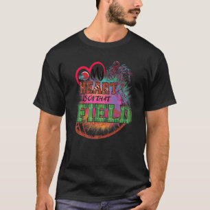T-shirt Football Américain Mon Coeur Est Sur Ce Champ Matc