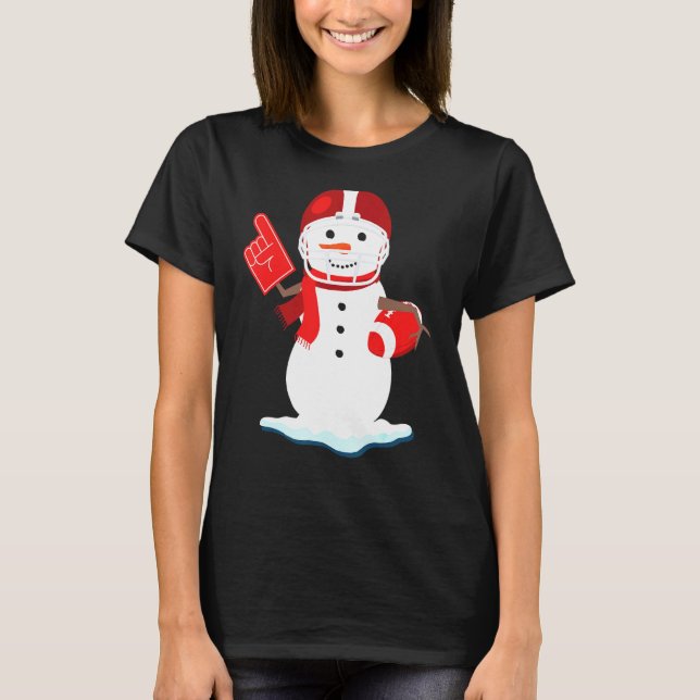 T-shirt Football américain Snowman Cute Rugby (Devant)