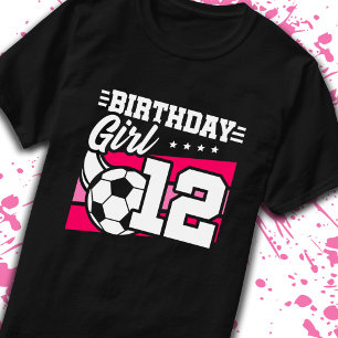 T-shirt Football Anniversaire 12 ans Fille 12ème Anniversa