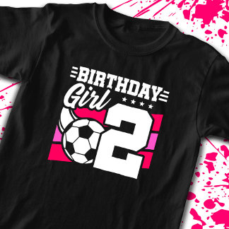 T-shirt Football Anniversaire - Fille de 2 ans - 2ème Anni