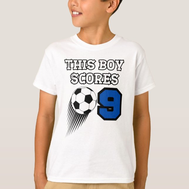 T-shirt Football Anniversaire - Garçon de 9 ans - 9e anniv (Devant)