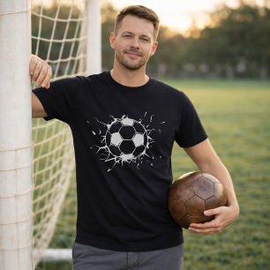 T-shirt Football Ballon Éclaté ; Graphisme de ballon de fo
