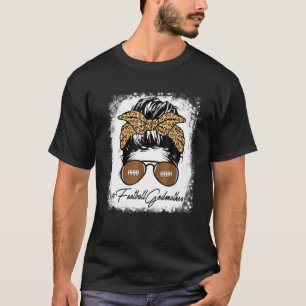 T-shirt Football Bleu La Vie De Mère Avec Mess Leopard