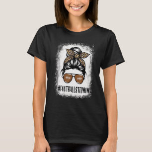 T-shirt Football Bleu Vie Stepmaman Avec Leopard Messy