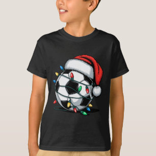 T-shirt Football Byll Chapeau de Père Noël Lumières de Noë